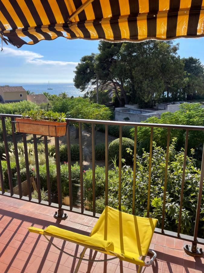 Appartement Cosy Vue Mer A 50 M De La Plage - Refait A Neuf Et Climatise Le Pradet Luaran gambar